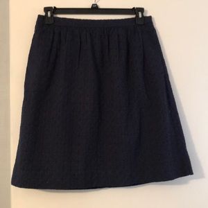 J.Crew 10 blue knee length cotton eyelet skirt